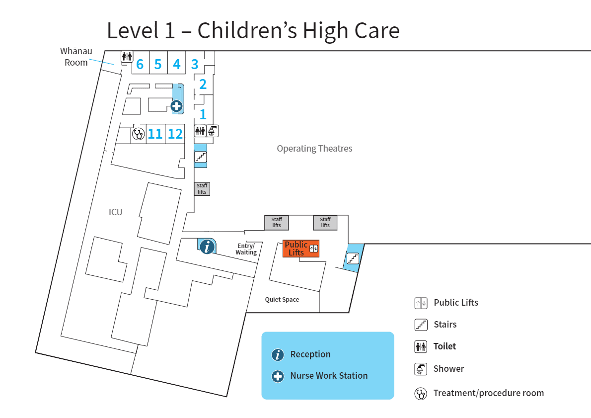 Children's High Care Ward Map