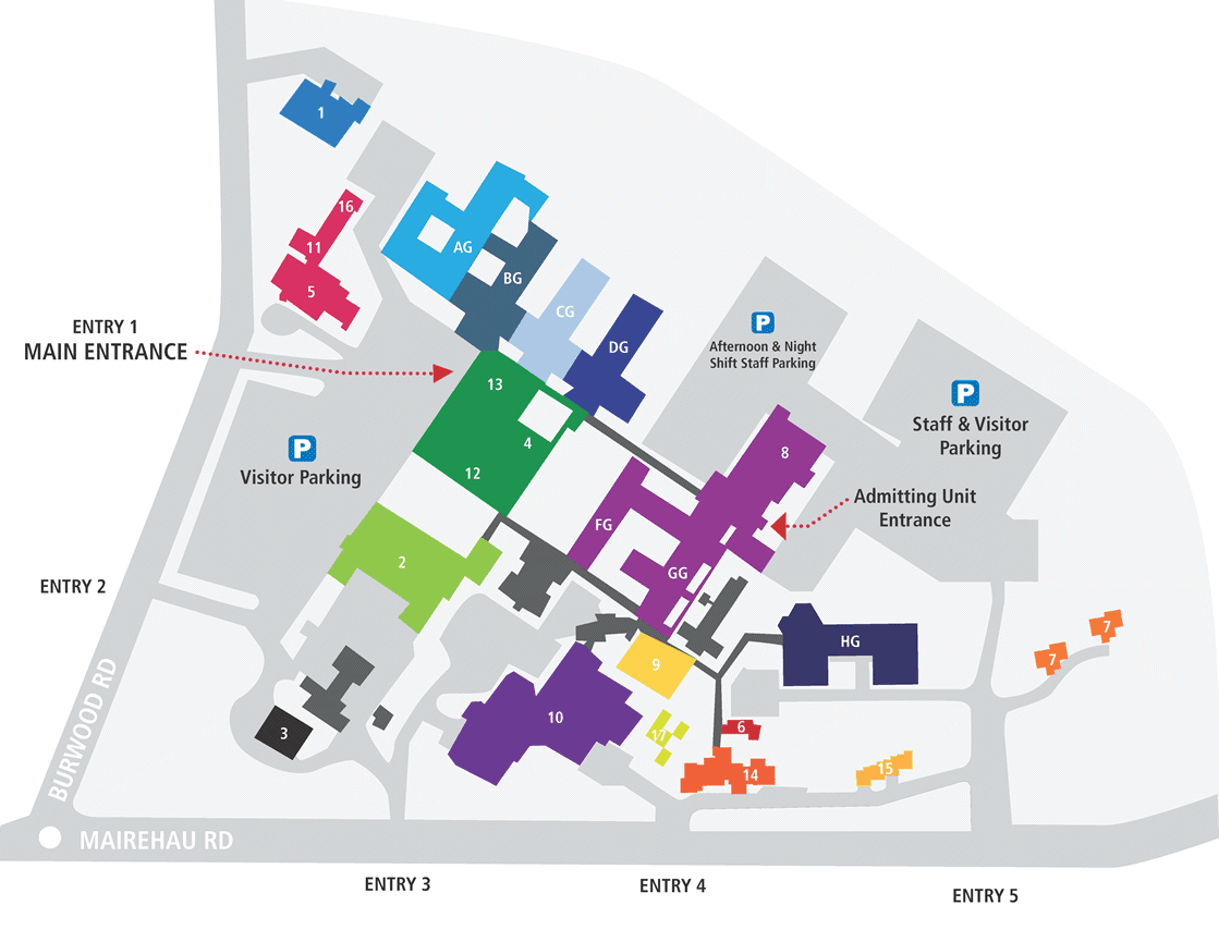 Burwood Hospital Campus Map