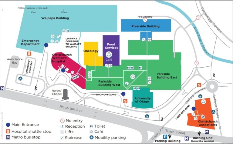 Christchurch Hospital Campus Map
