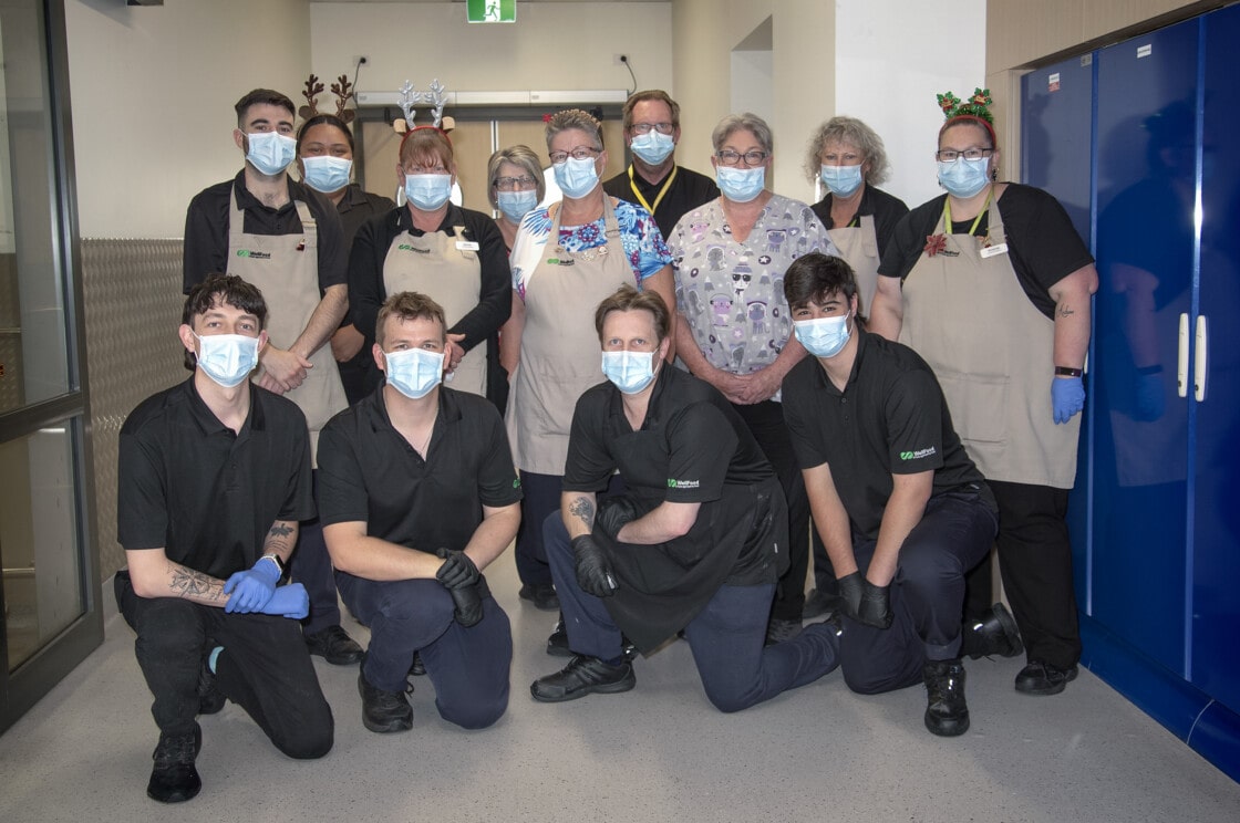 Te Whatu Ora’s Canterbury WellFood team who are busy prepping for the more than 1000 Christmas meals.