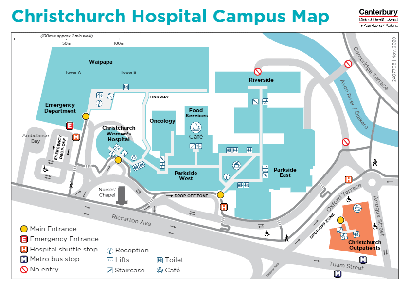 Christchurch Hospital Campus Map