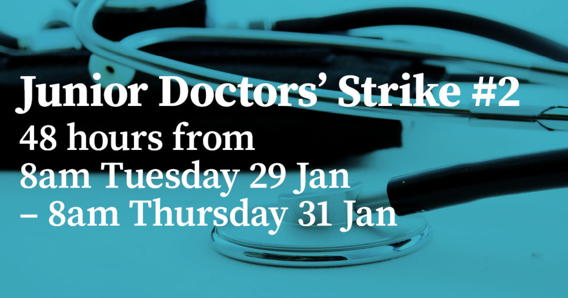 Some surgery and outpatient clinics planned for next week will be affected by the junior doctors' strike