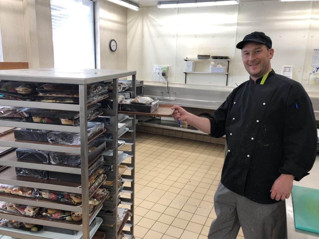 WellFood Chef Oliver Fernee preps some of Christchurch Hospital's Christmas Day meals