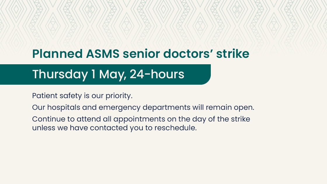ASMS senior doctors’ strike: Thursday 1 May, 24-hours