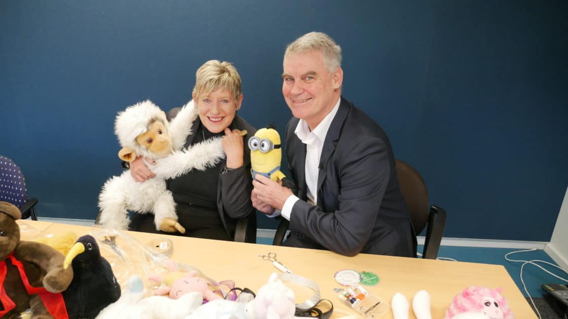 Lianne Dalziel ditches the mayoral chains for a soft toy and David cozies up to Kevin the minion