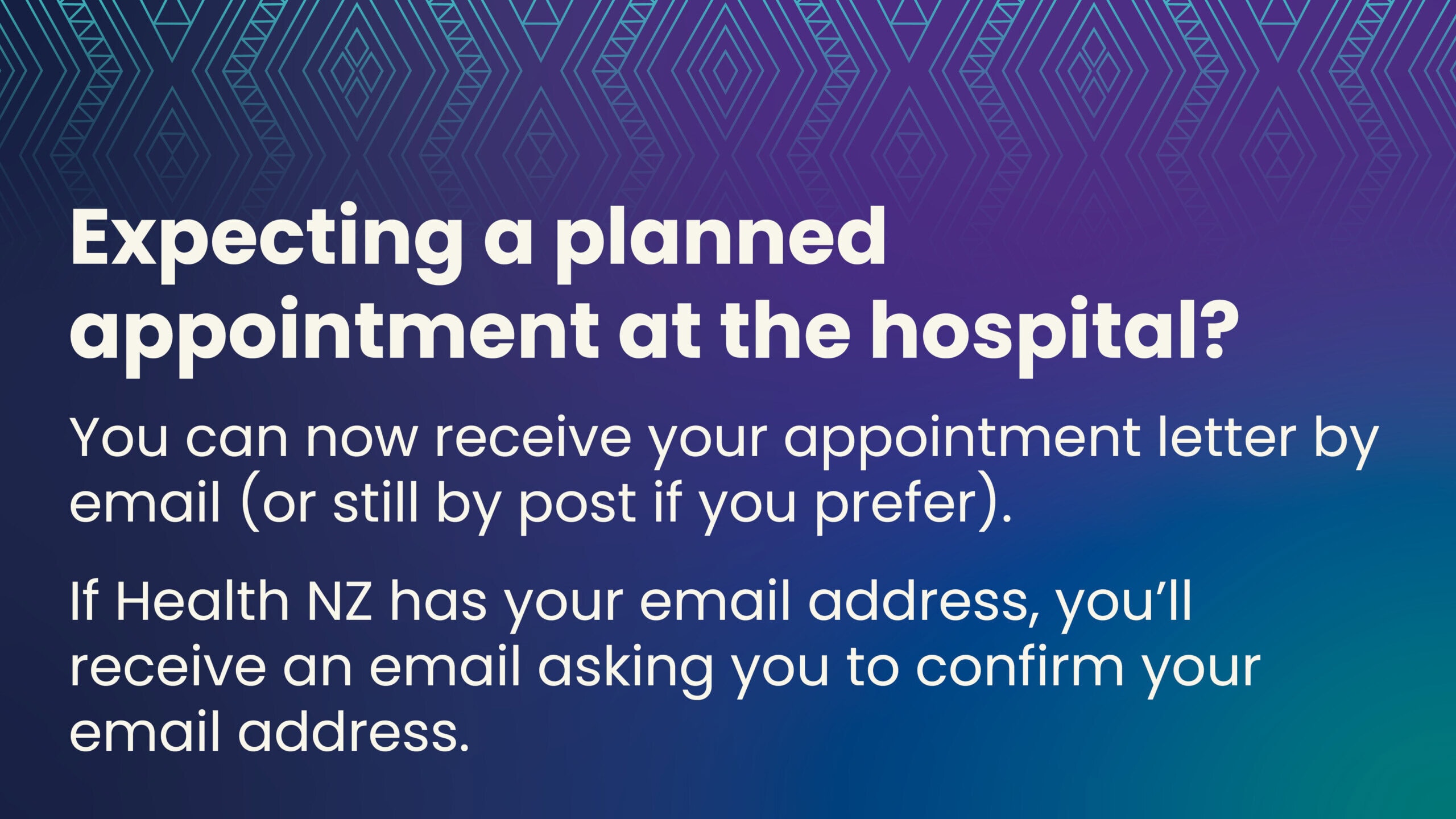 Expecting a planned appointment at the hospital?
